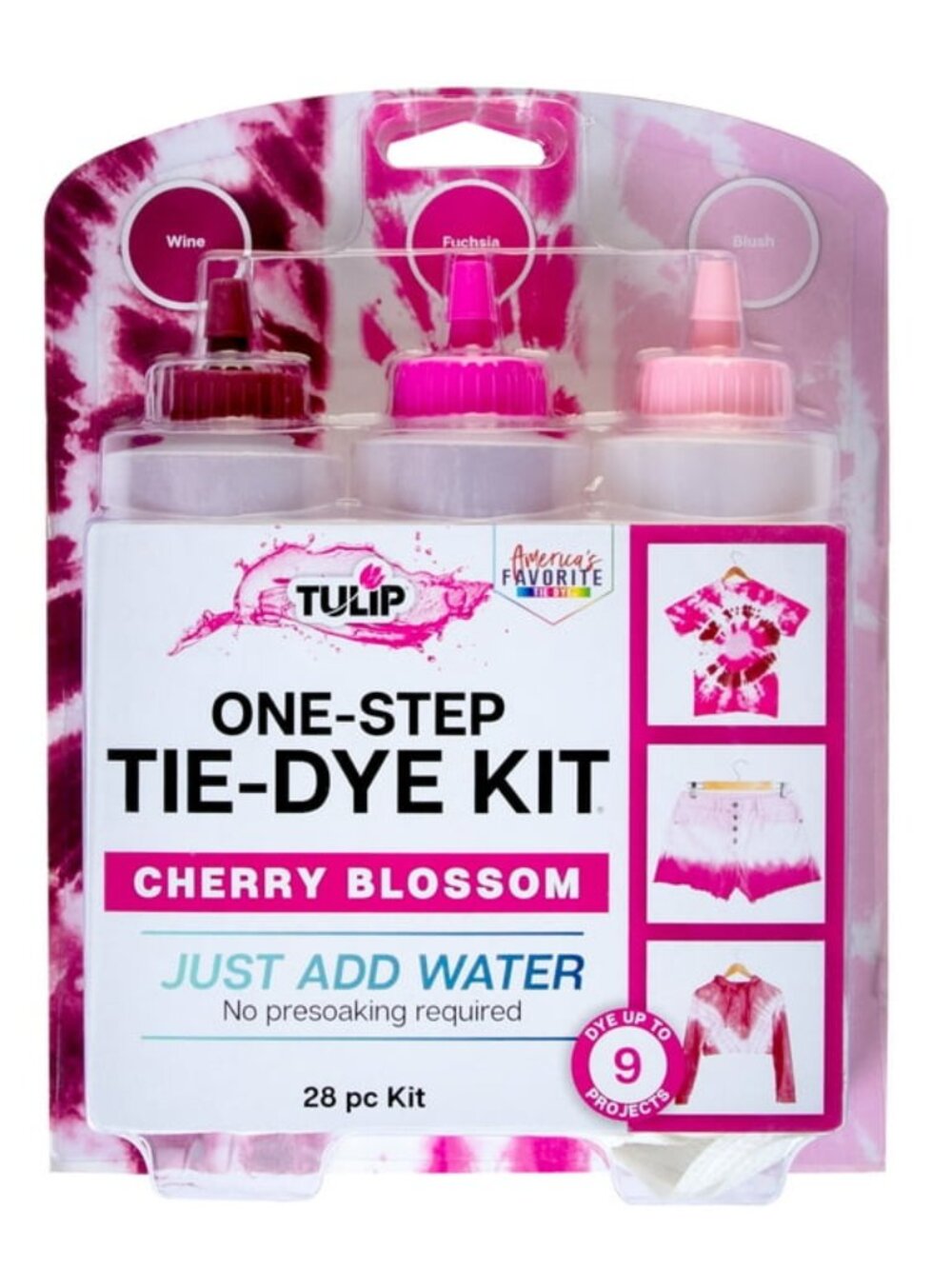 CHERRY BLOSSOM STEP PERMANENT TIE-DYE 28 KIT FUN PROJECT ACTIVITY CLOTHES